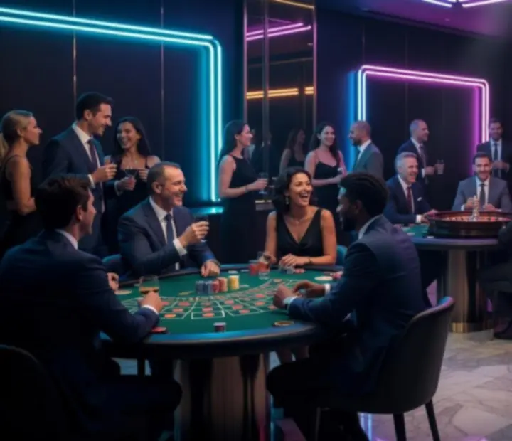 Strefa kasynowa bez hazardu na eleganckim evencie firmowym