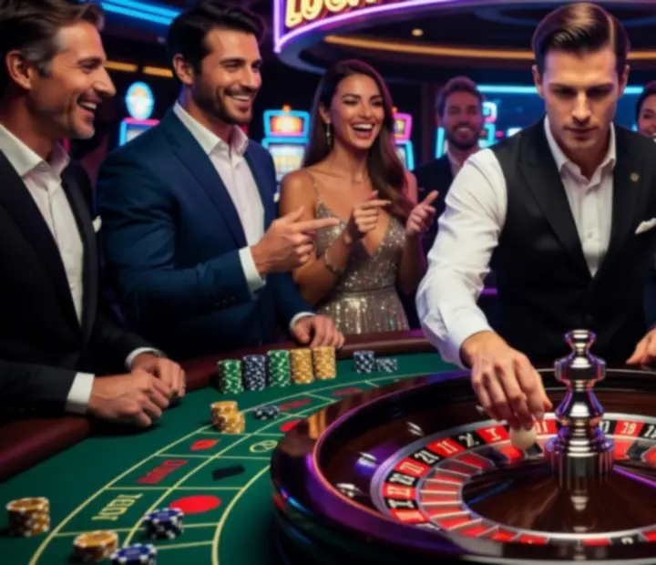 Stół do ruletki przygotowany na wieczór casino style