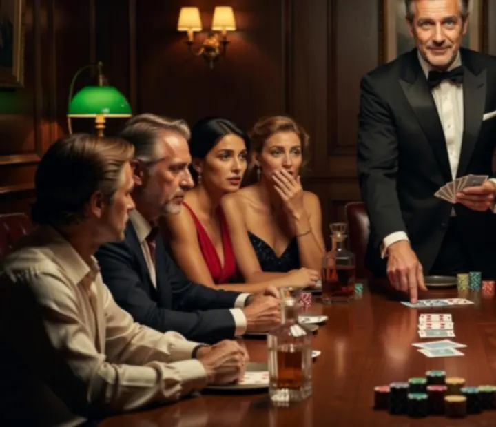 Goście podczas filmowego wieczoru pokerowego
